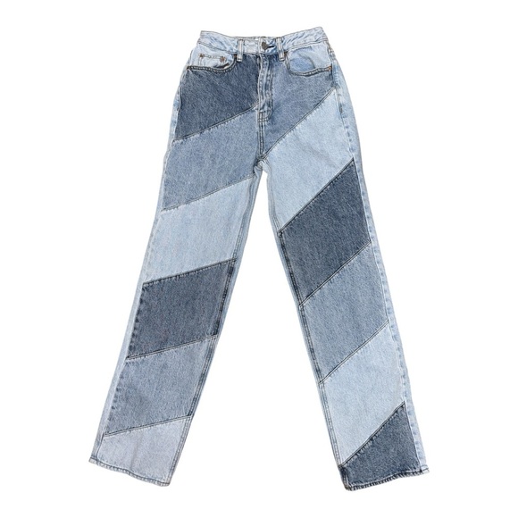 PacSun Blue Boot Cut Patchwork Jeans - Picture 1 of 6